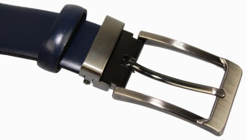Pasek Męski PAS-MAX (PL) Skórzany ZAOKRĄGLONY Z Połyskiem Gładki Klamra Nowoczesna Skóra Licowa 30 mm GRANATOWY Pasek Męski PAS-MAX (PL) Skórzany ZAOKRĄGLONY Z Połyskiem Gładki Klamra Nowoczesna Skóra Licowa 30 mm GRANATOWY