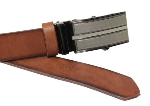 Pasek Męski Skórzany Arucce (PL) Skóra Licowa EXTRA 30 mm BRĄZOWY Gładki Klamra Bezniklowa Samozaciskowa SREBRNA 1 Pasek Męski Skórzany Arucce (PL) Skóra Licowa EXTRA 30 mm BRĄZOWY Gładki Klamra Bezniklowa Samozaciskowa SREBRNA 1