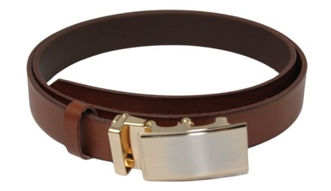 Pasek Męski Skórzany Arucce (PL) Skóra Licowa EXTRA 30 mm BRĄZOWY Gładki Klamra Bezniklowa Samozaciskowa ZŁOTA Pasek Męski Skórzany Arucce (PL) Skóra Licowa EXTRA 30 mm BRĄZOWY Gładki Klamra Bezniklowa Samozaciskowa ZŁOTA