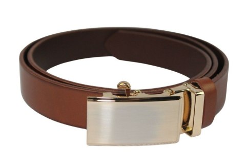 Pasek Męski Skórzany Arucce (PL) Skóra Licowa EXTRA 30 mm BRĄZOWY Gładki Klamra Bezniklowa Samozaciskowa ZŁOTA Pasek Męski Skórzany Arucce (PL) Skóra Licowa EXTRA 30 mm BRĄZOWY Gładki Klamra Bezniklowa Samozaciskowa ZŁOTA
