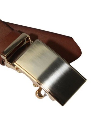Pasek Męski Skórzany Arucce (PL) Skóra Licowa EXTRA 30 mm BRĄZOWY Gładki Klamra Bezniklowa Samozaciskowa ZŁOTA Pasek Męski Skórzany Arucce (PL) Skóra Licowa EXTRA 30 mm BRĄZOWY Gładki Klamra Bezniklowa Samozaciskowa ZŁOTA