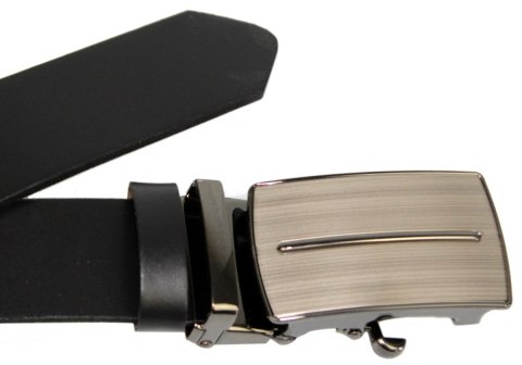 Pasek Męski Skórzany Arucce (PL) Skóra Licowa EXTRA 35 mm CZARNY Gładki Klamra Samozaciskowa SREBRNA 1 Pasek Męski Skórzany Arucce (PL) Skóra Licowa EXTRA 35 mm CZARNY Gładki Klamra Samozaciskowa SREBRNA 1