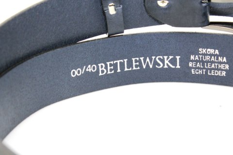 Pasek Męski Skórzany BETLEWSKI (PL) Skóra Naturalna Licowa EXTRA Gładki 40 mm GRANATOWY GNIECIONY Pasek Męski Skórzany BETLEWSKI (PL) Skóra Naturalna Licowa EXTRA Gładki 40 mm GRANATOWY GNIECIONY