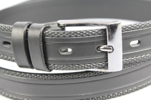 Pasek Męski Skórzany COMPLEX (PL) "BIEŻNIK II" Skóra Licowa EXTRA 30 mm CZARNY Pasek Męski Skórzany COMPLEX (PL) "BIEŻNIK II" Skóra Licowa EXTRA 30 mm CZARNY
