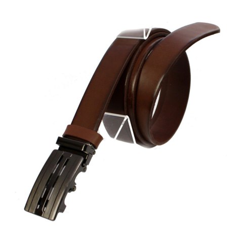 Pasek Męski Skórzany MASSIMO (PL) Skóra Licowa EXTRA 30 mm BRĄZOWY Gładki Klamra Samozaciskowa SREBRNA 33 Pasek Męski Skórzany MASSIMO (PL) Skóra Licowa EXTRA 30 mm BRĄZOWY Gładki Klamra Samozaciskowa SREBRNA 33