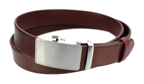 Pasek Męski Skórzany MASSIMO (PL) Skóra Licowa EXTRA 35 mm BORDOWY Gładki Klamra Samozaciskowa SREBRNA 34 Pasek Męski Skórzany MASSIMO (PL) Skóra Licowa EXTRA 35 mm BORDOWY Gładki Klamra Samozaciskowa SREBRNA 34