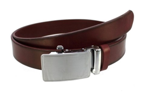 Pasek Męski Skórzany MASSIMO (PL) Skóra Licowa EXTRA 35 mm BORDOWY Gładki Klamra Samozaciskowa SREBRNA 34 Pasek Męski Skórzany MASSIMO (PL) Skóra Licowa EXTRA 35 mm BORDOWY Gładki Klamra Samozaciskowa SREBRNA 34