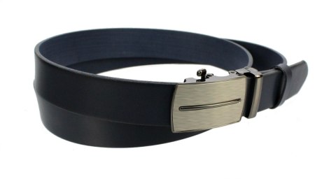 Pasek Męski Skórzany MASSIMO (PL) Skóra Licowa EXTRA 35 mm GRANATOWY Gładki Klamra Samozaciskowa SREBRNA 27 Pasek Męski Skórzany MASSIMO (PL) Skóra Licowa EXTRA 35 mm GRANATOWY Gładki Klamra Samozaciskowa SREBRNA 27