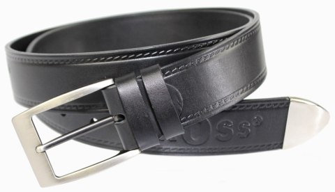 Pasek Męski Skórzany PAS-MAX (PL) CROSS Z Metalową Końcówką Skóra Licowa 40 mm Nadwymiar CZARNY XXL Pasek Męski Skórzany PAS-MAX (PL) CROSS Z Metalową Końcówką Skóra Licowa 40 mm Nadwymiar CZARNY XXL