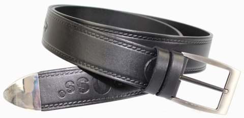 Pasek Męski Skórzany PAS-MAX (PL) CROSS Z Metalową Końcówką Skóra Licowa 40 mm Nadwymiar CZARNY XXL Pasek Męski Skórzany PAS-MAX (PL) CROSS Z Metalową Końcówką Skóra Licowa 40 mm Nadwymiar CZARNY XXL