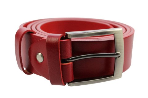 Pasek Męski Skórzany PAS-MAX (PL) CZERWONY Gładki Skóra Licowa EXTRA 40 mm K62 Pasek Męski Skórzany PAS-MAX (PL) CZERWONY Gładki Skóra Licowa EXTRA 40 mm K62