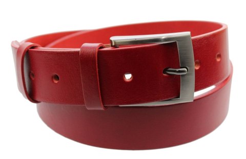 Pasek Męski Skórzany PAS-MAX (PL) CZERWONY Gładki Skóra Licowa EXTRA 40 mm K62 Pasek Męski Skórzany PAS-MAX (PL) CZERWONY Gładki Skóra Licowa EXTRA 40 mm K62