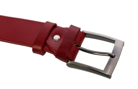 Pasek Męski Skórzany PAS-MAX (PL) CZERWONY Gładki Skóra Licowa EXTRA 40 mm K62 Pasek Męski Skórzany PAS-MAX (PL) CZERWONY Gładki Skóra Licowa EXTRA 40 mm K62