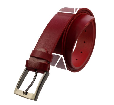 Pasek Męski Skórzany PAS-MAX (PL) CZERWONY Gładki Skóra Licowa EXTRA 40 mm K62 Pasek Męski Skórzany PAS-MAX (PL) CZERWONY Gładki Skóra Licowa EXTRA 40 mm K62