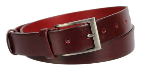 Pasek Męski Skórzany PAS-MAX (PL) Skóra Licowa EXTRA 35 mm CZEREŚNIOWY k61 Pasek Męski Skórzany PAS-MAX (PL) Skóra Licowa EXTRA 35 mm CZEREŚNIOWY k61