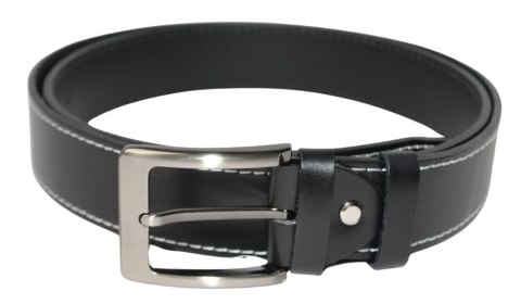 Pasek Męski Skórzany PAS-MAX (PL) Skóra Licowa EXTRA 40 mm CZARNY Z Białą Nitką Nadwymiar BARDZO DŁUGI XXL Pasek Męski Skórzany PAS-MAX (PL) Skóra Licowa EXTRA 40 mm CZARNY Z Białą Nitką Nadwymiar BARDZO DŁUGI XXL