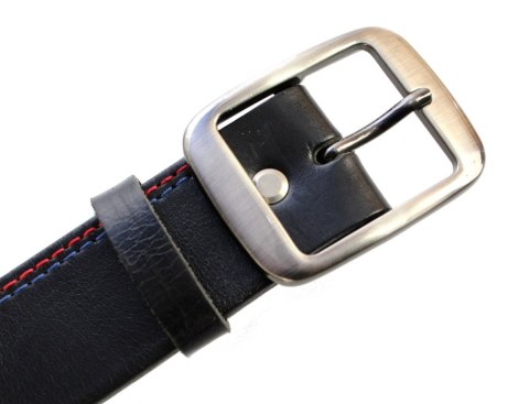 Pasek Męski Skórzany PAS-MAX (PL) Skóra Licowa EXTRA 40 mm Czarny Z Czerwoną I Niebieską Nitką Pasek Męski Skórzany PAS-MAX (PL) Skóra Licowa EXTRA 40 mm Czarny Z Czerwoną I Niebieską Nitką