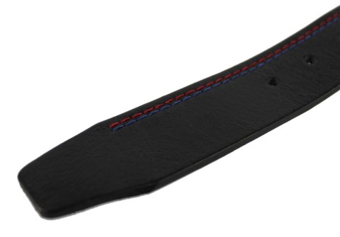 Pasek Męski Skórzany PAS-MAX (PL) Skóra Licowa EXTRA 40 mm Czarny Z Niebieską I Czerwoną Nitką Pasek Męski Skórzany PAS-MAX (PL) Skóra Licowa EXTRA 40 mm Czarny Z Niebieską I Czerwoną Nitką