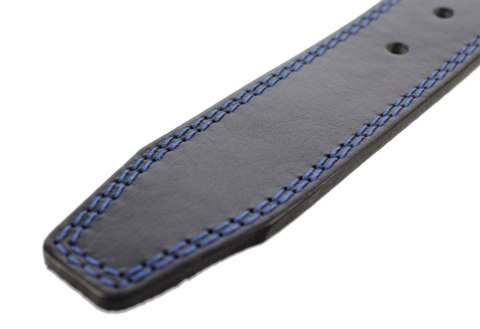 Pasek Męski Skórzany PAS-MAX (PL) Skóra Licowa EXTRA 40 mm Czarny Z Podwójną Niebieską Nitką Pasek Męski Skórzany PAS-MAX (PL) Skóra Licowa EXTRA 40 mm Czarny Z Podwójną Niebieską Nitką