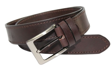 Pasek Męski Skórzany PAS-MAX (PL) Skóra Licowa EXTRA 40 mm Z Brązową Nitką CZEKOLADOWY Pasek Męski Skórzany PAS-MAX (PL) Skóra Licowa EXTRA 40 mm Z Brązową Nitką CZEKOLADOWY