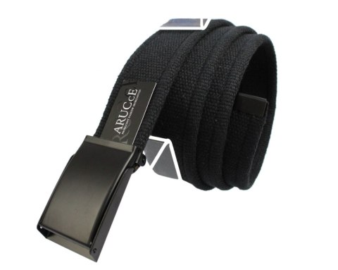 Pasek Parciany Arucce Bawełniany PARCIAK 40 mm Z CZARNĄ Klamrą Zatrzaskową CZARNY Szeroki Pasek Parciany Arucce Bawełniany PARCIAK 40 mm Z CZARNĄ Klamrą Zatrzaskową CZARNY Szeroki