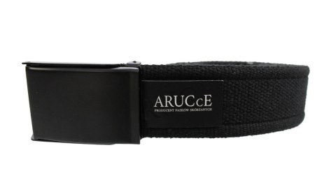 Pasek Parciany Arucce Bawełniany PARCIAK 40 mm Z CZARNĄ Klamrą Zatrzaskową CZARNY Szeroki Pasek Parciany Arucce Bawełniany PARCIAK 40 mm Z CZARNĄ Klamrą Zatrzaskową CZARNY Szeroki