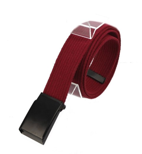 Pasek Parciany PolskaGalanteria Bawełniany PARCIAK 40 mm Z Czarną Klamrą Zatrzaskową Bordowy Szeroki Pasek Parciany PolskaGalanteria Bawełniany PARCIAK 40 mm Z Czarną Klamrą Zatrzaskową Bordowy Szeroki