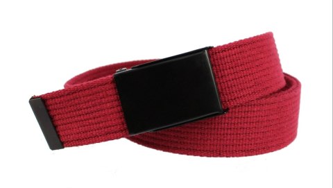 Pasek Parciany PolskaGalanteria Bawełniany PARCIAK 40 mm Z Czarną Klamrą Zatrzaskową Bordowy Szeroki Pasek Parciany PolskaGalanteria Bawełniany PARCIAK 40 mm Z Czarną Klamrą Zatrzaskową Bordowy Szeroki
