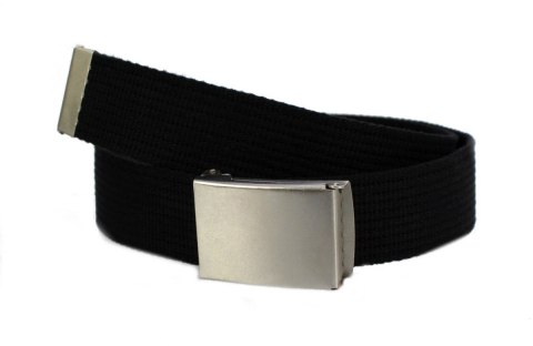 Pasek Parciany PolskaGalanteria Bawełniany PARCIAK 40 mm Z Srebrną Klamrą Bezniklową Zatrzaskową Czarny Matowy Szeroki Pasek Parciany PolskaGalanteria Bawełniany PARCIAK 40 mm Z Srebrną Klamrą Bezniklową Zatrzaskową Czarny Matowy Szeroki