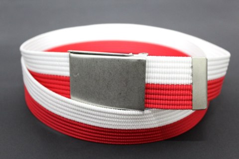 Pasek Parciany TRK (PL) Bawełniany PARCIAK 40 mm Z Klamrą Zatrzaskową Biało-Czerwony Szeroki TZA36 Pasek Parciany TRK (PL) Bawełniany PARCIAK 40 mm Z Klamrą Zatrzaskową Biało-Czerwony Szeroki TZA36