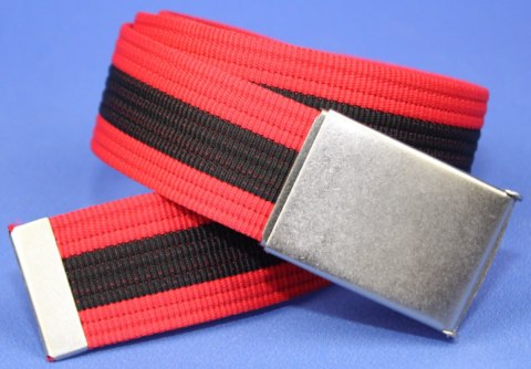 Pasek Parciany TRK (PL) Bawełniany PARCIAK 40 mm Z Klamra Zatrzaskowa Czarny Z Czerwonym Szeroki TRA12 Pasek Parciany TRK (PL) Bawełniany PARCIAK 40 mm Z Klamra Zatrzaskowa Czarny Z Czerwonym Szeroki TRA12