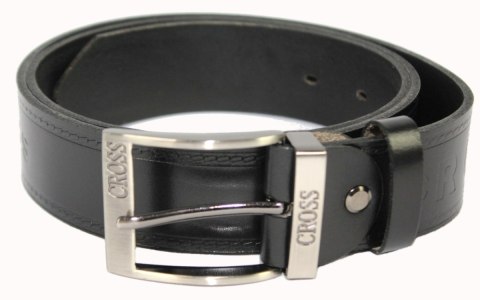 Pasek Skórzany ARUCCE (PL) Tłoczony Napis "CROSS" Skóra Licowa EXTRA 40 mm CZARNY Połysk Pasek Skórzany ARUCCE (PL) Tłoczony Napis "CROSS" Skóra Licowa EXTRA 40 mm CZARNY Połysk