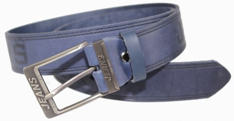 Pasek Skórzany ARUCCE (PL) Tłoczony Napis "JEANS" Skóra Naturalna EXTRA 40 mm GRANATOWY Pasek Skórzany ARUCCE (PL) Tłoczony Napis "JEANS" Skóra Naturalna EXTRA 40 mm GRANATOWY