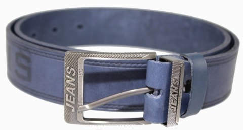 Pasek Skórzany ARUCCE (PL) Tłoczony Napis "JEANS" Skóra Naturalna EXTRA 40 mm GRANATOWY Pasek Skórzany ARUCCE (PL) Tłoczony Napis "JEANS" Skóra Naturalna EXTRA 40 mm GRANATOWY