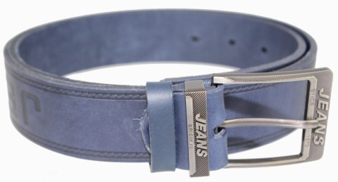 Pasek Skórzany ARUCCE (PL) Tłoczony Napis "JEANS" Skóra Naturalna EXTRA 40 mm GRANATOWY Pasek Skórzany ARUCCE (PL) Tłoczony Napis "JEANS" Skóra Naturalna EXTRA 40 mm GRANATOWY