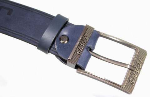 Pasek Skórzany ARUCCE (PL) Tłoczony Napis "JEANS" Skóra Naturalna EXTRA 40 mm GRANATOWY Pasek Skórzany ARUCCE (PL) Tłoczony Napis "JEANS" Skóra Naturalna EXTRA 40 mm GRANATOWY