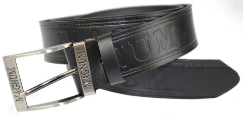 Pasek Skórzany ARUCCE (PL) Tłoczony Napis "MAGNUM" Skóra Licowa DW EXTRA 40 mm CZARNY DWOINA Pasek Skórzany ARUCCE (PL) Tłoczony Napis "MAGNUM" Skóra Licowa DW EXTRA 40 mm CZARNY DWOINA