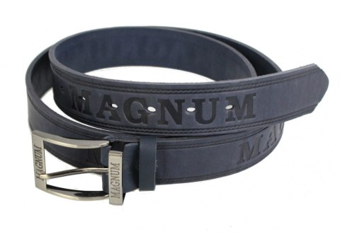 Pasek Skórzany ARUCCE (PL) Tłoczony Napis "MAGNUM" Skóra Licowa EXTRA 40 mm GRANATOWY Pasek Skórzany ARUCCE (PL) Tłoczony Napis "MAGNUM" Skóra Licowa EXTRA 40 mm GRANATOWY
