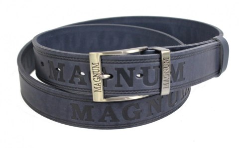 Pasek Skórzany ARUCCE (PL) Tłoczony Napis "MAGNUM" Skóra Licowa EXTRA 40 mm GRANATOWY Pasek Skórzany ARUCCE (PL) Tłoczony Napis "MAGNUM" Skóra Licowa EXTRA 40 mm GRANATOWY