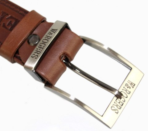 Pasek Skórzany ARUCCE (PL) Tłoczony Napis "W&ROGERS" Skóra Naturalna EXTRA 40 mm CZEKOLADOWY Pasek Skórzany ARUCCE (PL) Tłoczony Napis "W&ROGERS" Skóra Naturalna EXTRA 40 mm CZEKOLADOWY