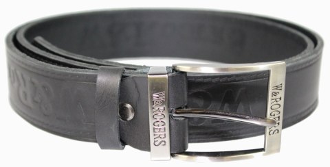 Pasek Skórzany ARUCCE (PL) Tłoczony Napis "W&Rogers" Skóra Licowa EXTRA 40 mm CZARNY Pasek Skórzany ARUCCE (PL) Tłoczony Napis "W&Rogers" Skóra Licowa EXTRA 40 mm CZARNY