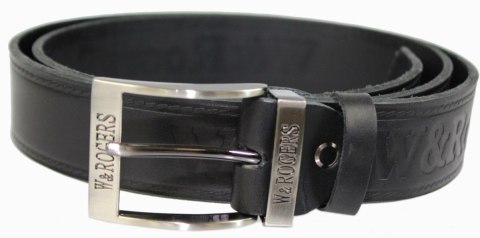 Pasek Skórzany ARUCCE (PL) Tłoczony Napis "W&Rogers" Skóra Licowa EXTRA 40 mm CZARNY Pasek Skórzany ARUCCE (PL) Tłoczony Napis "W&Rogers" Skóra Licowa EXTRA 40 mm CZARNY