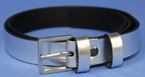 Pasek Skórzany Arucce (PL) Damski Skóra Licowa 25 mm SREBRNY POŁYSK Pasek Skórzany Arucce (PL) Damski Skóra Licowa 25 mm SREBRNY POŁYSK