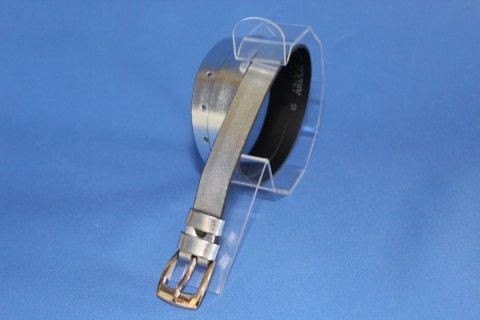 Pasek Skórzany Arucce (PL) Damski Skóra Licowa 25 mm Złota Klamra SREBRNY POŁYSK Pasek Skórzany Arucce (PL) Damski Skóra Licowa 25 mm Złota Klamra SREBRNY POŁYSK