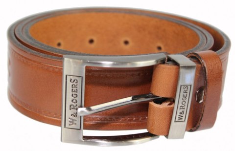 Pasek Skórzany Arucce (PL) Tłoczony Jasny Napis "W&ROGERS" Skóra Naturalna EXTRA 40 mm BRĄZOWY Pasek Skórzany Arucce (PL) Tłoczony Jasny Napis "W&ROGERS" Skóra Naturalna EXTRA 40 mm BRĄZOWY