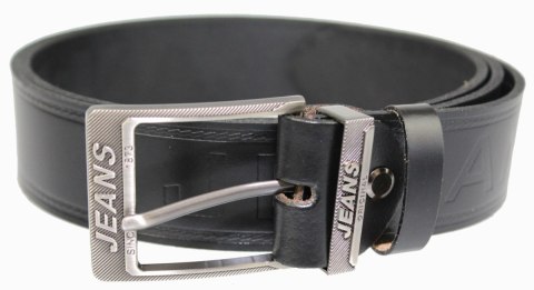 Pasek Skórzany Arucce (PL) Tłoczony Napis CZARNY "JEANS" Skóra Naturalana DW EXTRA 40 mm CZARNY MATOWY Pasek Skórzany Arucce (PL) Tłoczony Napis CZARNY "JEANS" Skóra Naturalana DW EXTRA 40 mm CZARNY MATOWY