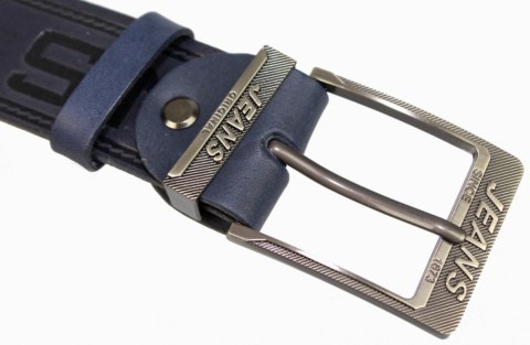 Pasek Skórzany Arucce (PL) Tłoczony Napis "JEANS" Skóra Naturalana EXTRA 40 mm GRANATOWY Pasek Skórzany Arucce (PL) Tłoczony Napis "JEANS" Skóra Naturalana EXTRA 40 mm GRANATOWY