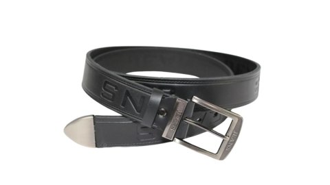 Pasek Skórzany Arucce (PL) Tłoczony Napis "JEANS" Z METALOWĄ KOŃCÓWKĄ Skóra Naturalana EXTRA 40 mm CZARNY Pasek Skórzany Arucce (PL) Tłoczony Napis "JEANS" Z METALOWĄ KOŃCÓWKĄ Skóra Naturalana EXTRA 40 mm CZARNY