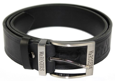 Pasek Skórzany Arucce (PL) Tłoczony Napis "W&ROGERS" Skóra Naturalana EXTRA 40 mm BARDZO CIEMNY GRANATOWY Pasek Skórzany Arucce (PL) Tłoczony Napis "W&ROGERS" Skóra Naturalana EXTRA 40 mm BARDZO CIEMNY GRANATOWY