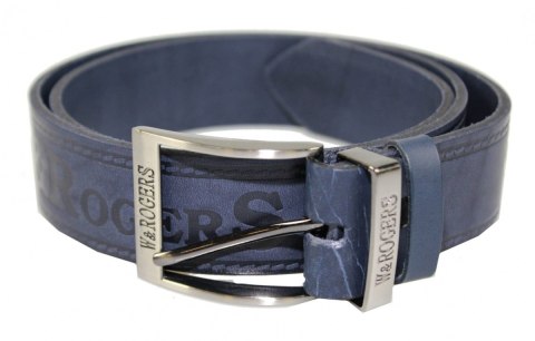 Pasek Skórzany Arucce (PL) Tłoczony Napis "W&ROGERS" Skóra Naturalana EXTRA 40 mm GRANATOWY Pasek Skórzany Arucce (PL) Tłoczony Napis "W&ROGERS" Skóra Naturalana EXTRA 40 mm GRANATOWY